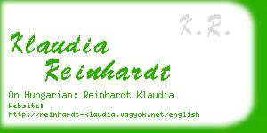 klaudia reinhardt business card